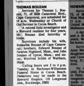 Obituary for Thomas L. BOUZAN