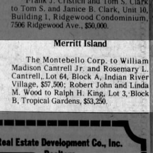 Purchase of second house on Merritt Island.